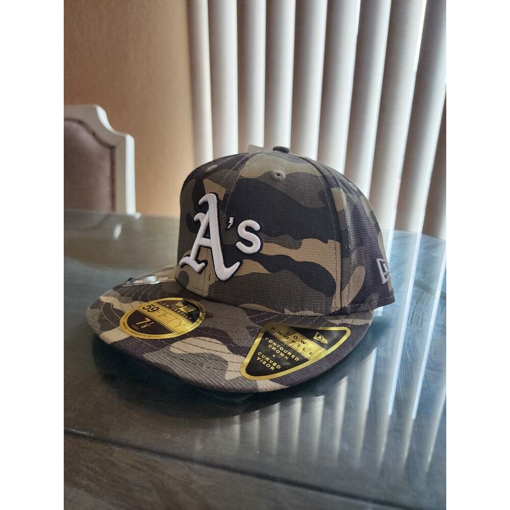OAKLAND A'S ATHLETICS New Era 59FIFTY ARMED FORCES Baseball Hat Fitted 7 1/8 NEW